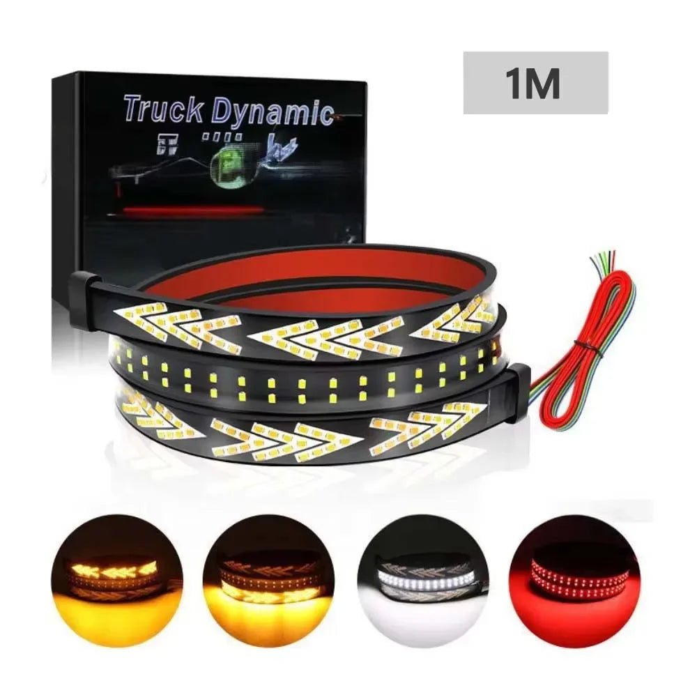Car Rear Tail Brake Turn Signal Light 12V 24V Reverse Double Flash Warning Light LED Strip Arrow for Pickup Truck Jeep
