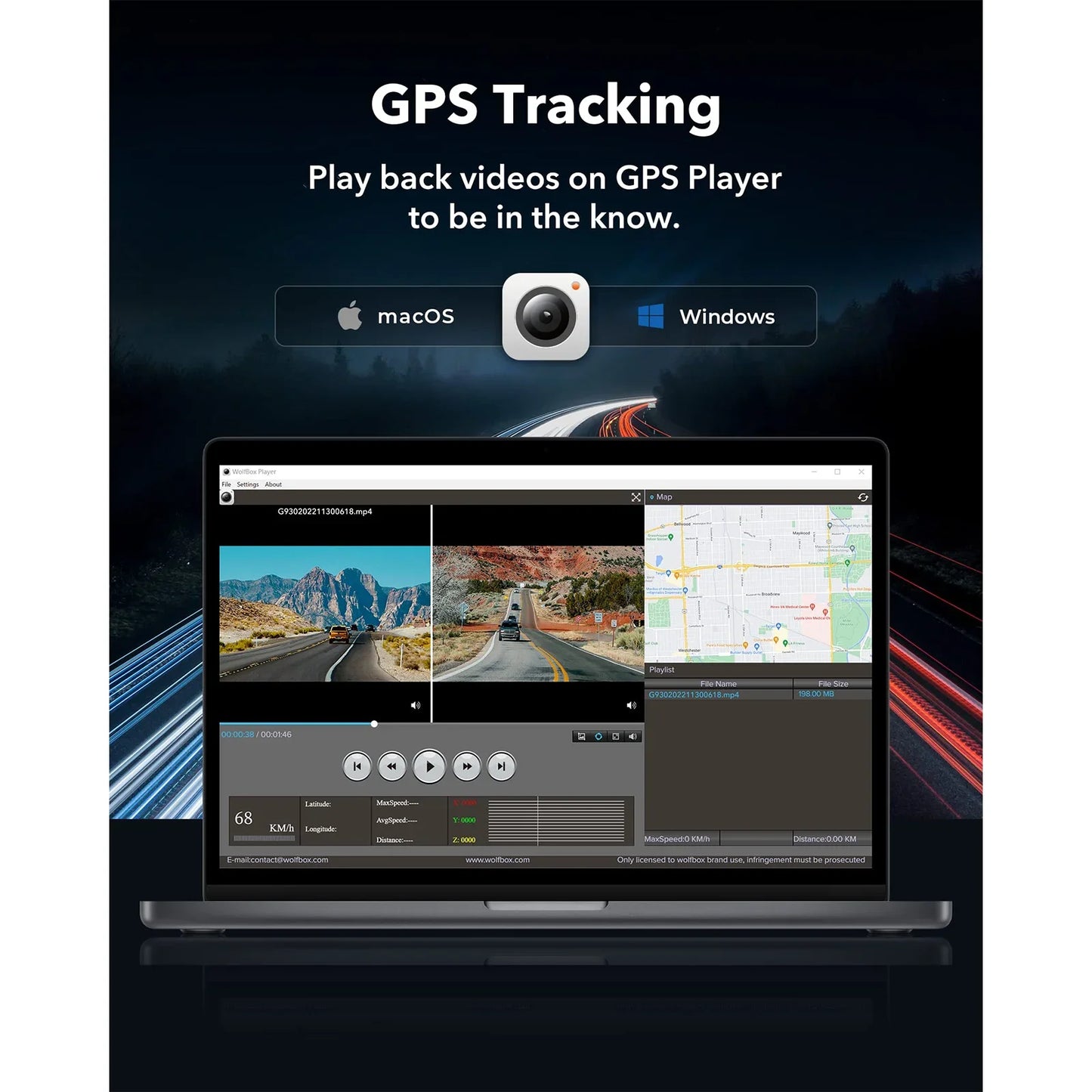 WOLFBOX G930 10 Inch Wifi 4K Dash Camera