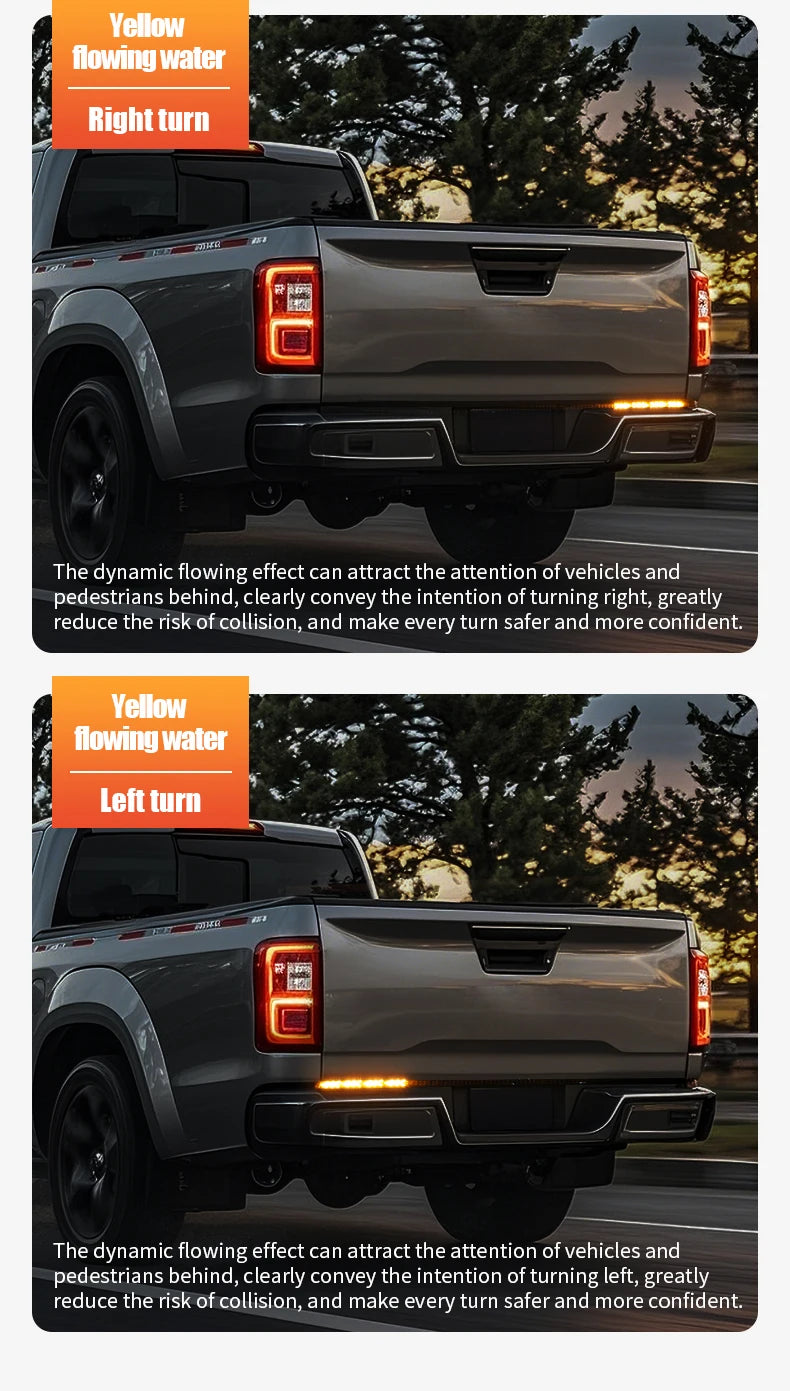 Car Rear Tail Brake Turn Signal Light 12V 24V Reverse Double Flash Warning Light LED Strip Arrow for Pickup Truck Jeep