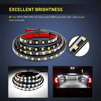 12V Waterproof LED Pickup Truck Cargo Bed Strip Light Bar Kit