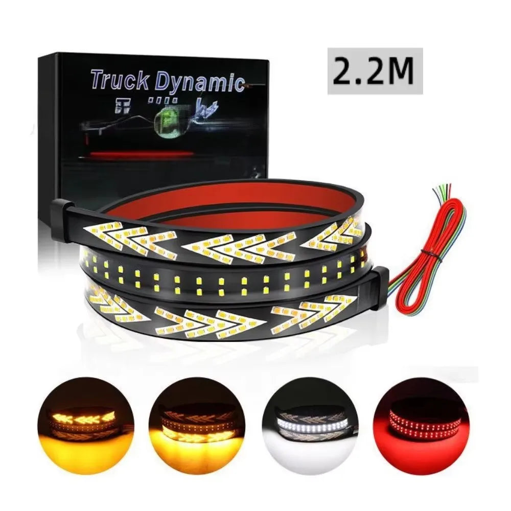 Car Rear Tail Brake Turn Signal Light 12V 24V Reverse Double Flash Warning Light LED Strip Arrow for Pickup Truck Jeep