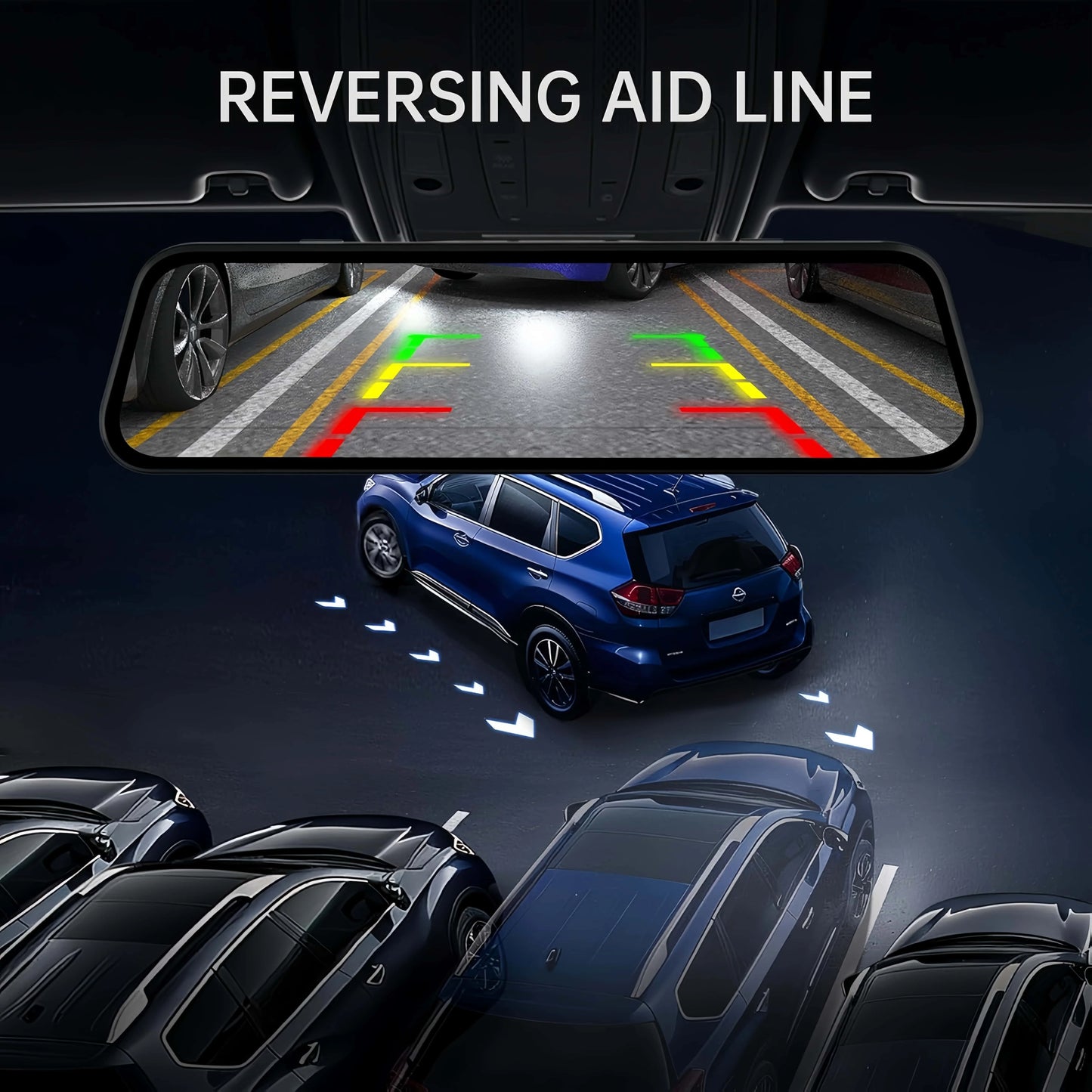 10" 4K Mirror Dash Cam, 24H Parking Monitor, Loop Recording, Universal