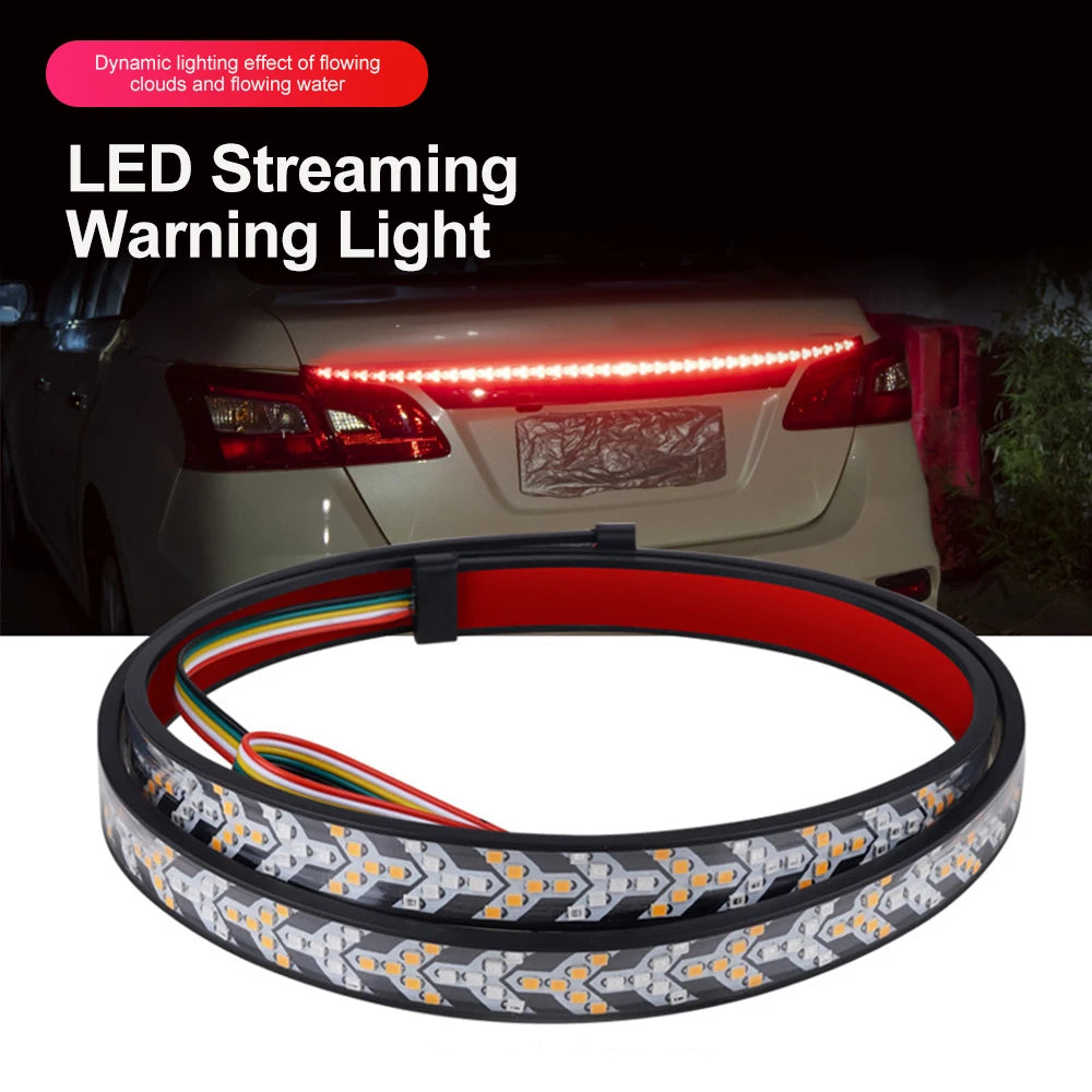 1m 12-24V Car Truck Strip Tailgate Light Bar Reverse Brake Tail Flowing Turn Signal Car Red Running Backup Tail Strip