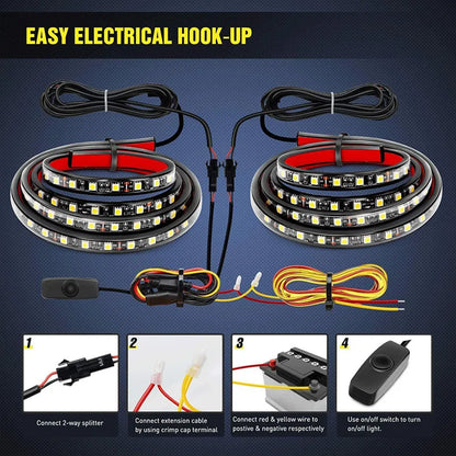 12V Waterproof LED Pickup Truck Cargo Bed Strip Light Bar Kit