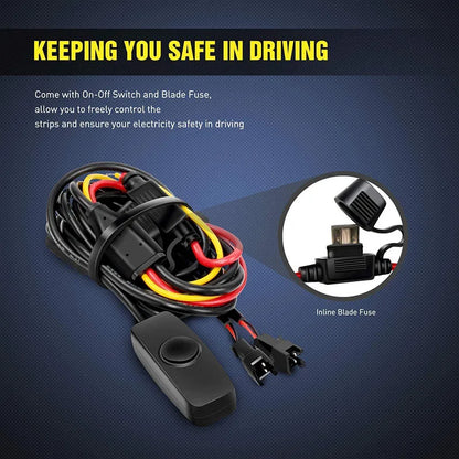 12V Waterproof LED Pickup Truck Cargo Bed Strip Light Bar Kit