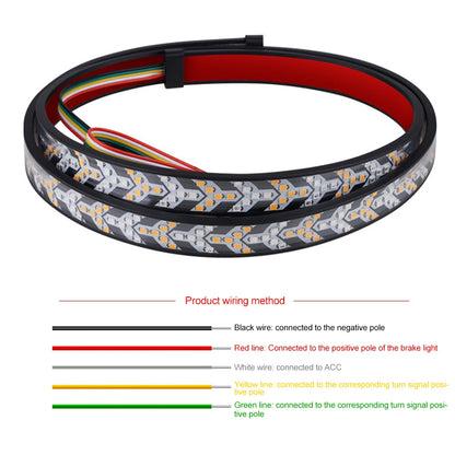 1m 12-24V Car Truck Strip Tailgate Light Bar Reverse Brake Tail Flowing Turn Signal Car Red Running Backup Tail Strip