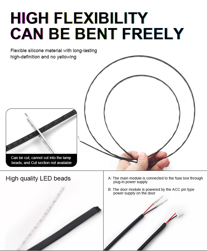 RGB Interior Light Kit Pro – 64 Color Ambient System
