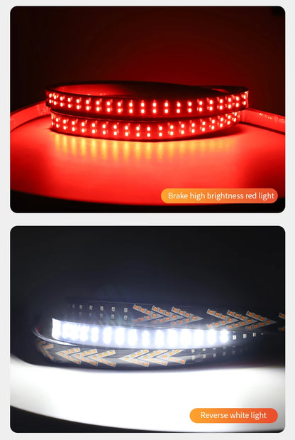 Car Rear Tail Brake Turn Signal Light 12V 24V Reverse Double Flash Warning Light LED Strip Arrow for Pickup Truck Jeep
