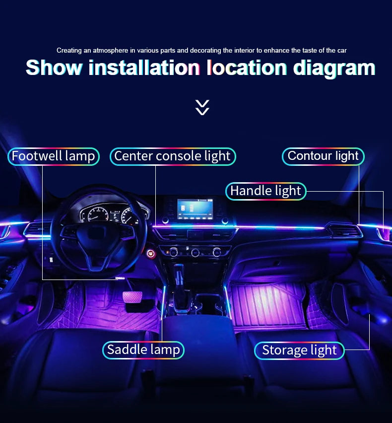 RGB Interior Light Kit Pro – 64 Color Ambient System
