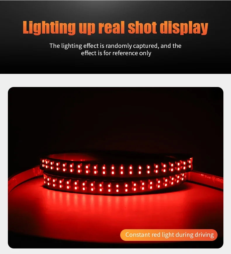 Car Rear Tail Brake Turn Signal Light 12V 24V Reverse Double Flash Warning Light LED Strip Arrow for Pickup Truck Jeep