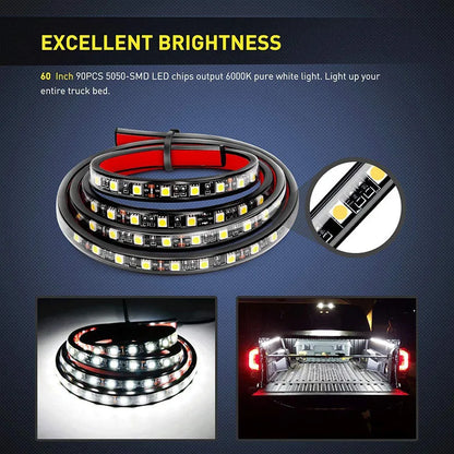 12V Waterproof LED Pickup Truck Cargo Bed Strip Light Bar Kit