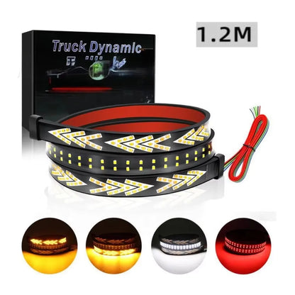 Car Rear Tail Brake Turn Signal Light 12V 24V Reverse Double Flash Warning Light LED Strip Arrow for Pickup Truck Jeep