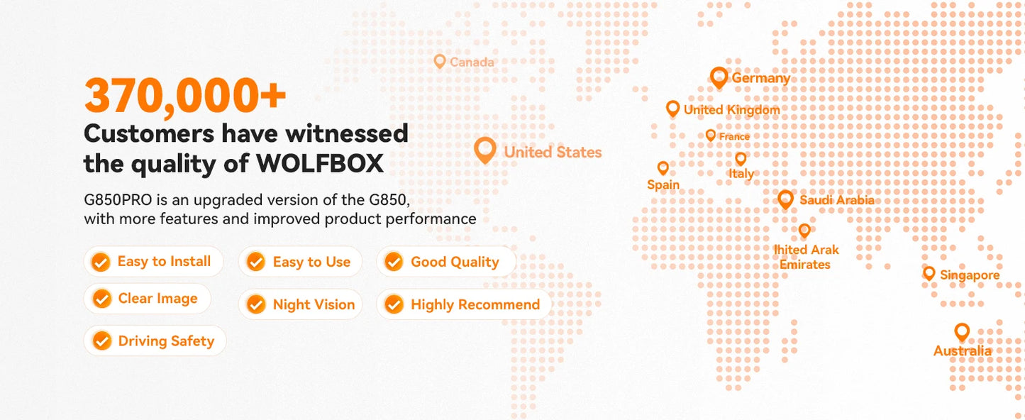 WOLFBOX G930 10 Inch Wifi 4K Dash Camera