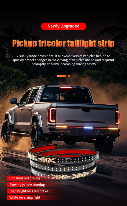 Car Rear Tail Brake Turn Signal Light 12V 24V Reverse Double Flash Warning Light LED Strip Arrow for Pickup Truck Jeep