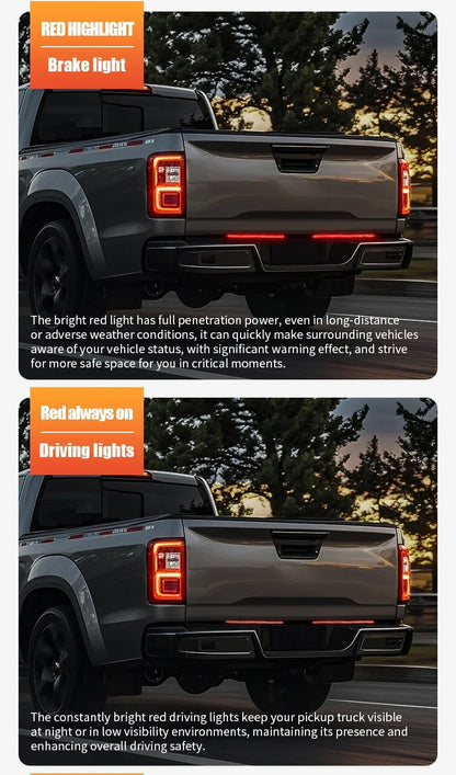 Car Rear Tail Brake Turn Signal Light 12V 24V Reverse Double Flash Warning Light LED Strip Arrow for Pickup Truck Jeep