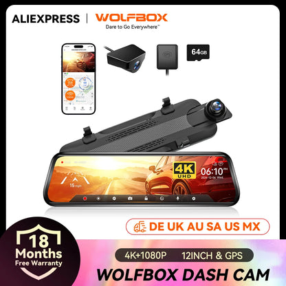 WOLFBOX G930 10 Inch Wifi 4K Dash Camera