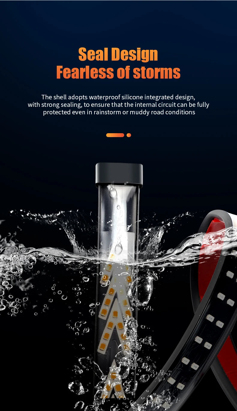 Car Rear Tail Brake Turn Signal Light 12V 24V Reverse Double Flash Warning Light LED Strip Arrow for Pickup Truck Jeep