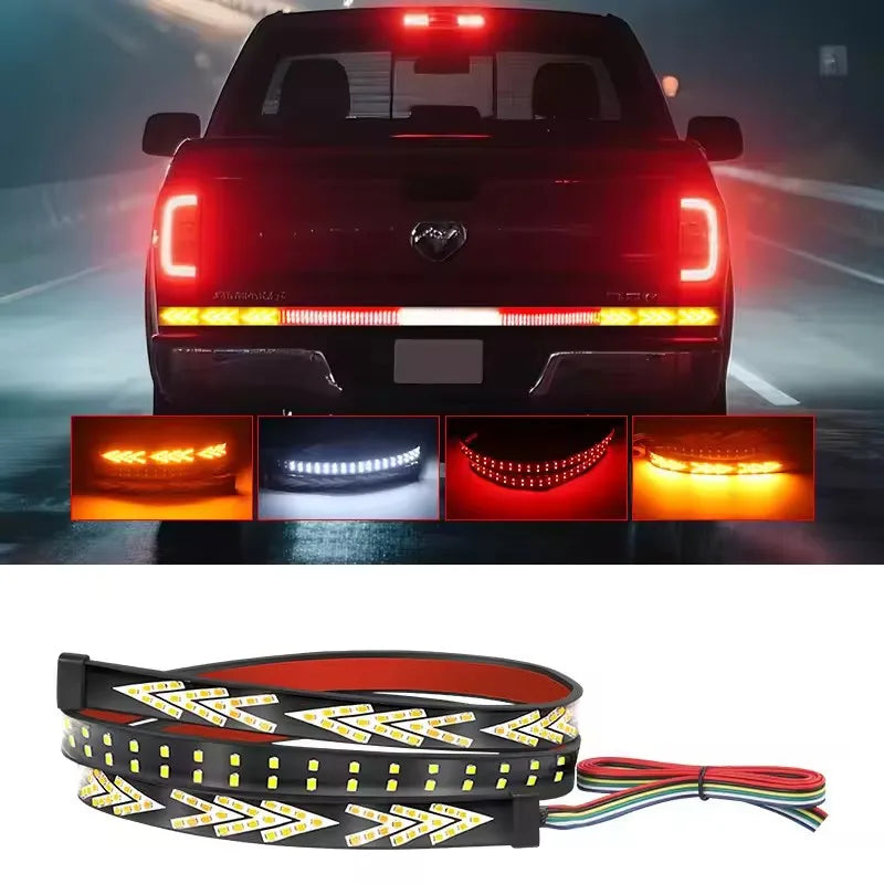 Car Rear Tail Brake Turn Signal Light 12V 24V Reverse Double Flash Warning Light LED Strip Arrow for Pickup Truck Jeep