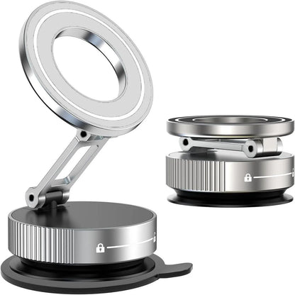 Magnetic Suction Cup Phone Mount for Magsafe 360° Adjustable Magnetic Car Phone Holder Pocket Size Foldable Car Mount