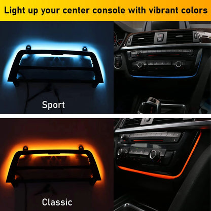 For BMW 3 Series 4 Series F30 F32 F32 F33 F34 F36 2Color Center Console AC Panel Ambient Light Radio Trim LED Dashboard Light
