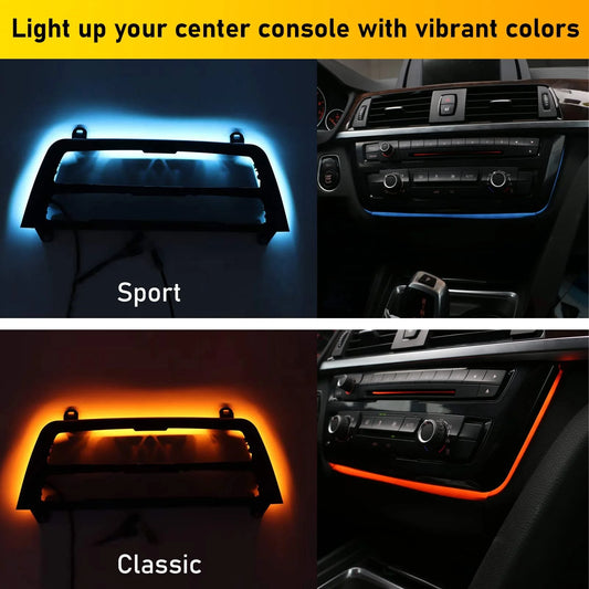 For BMW 3 Series 4 Series F30 F32 F32 F33 F34 F36 2Color Center Console AC Panel Ambient Light Radio Trim LED Dashboard Light