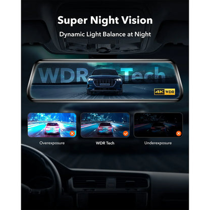 WOLFBOX G930 10 Inch Wifi 4K Dash Camera