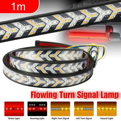 1m 12-24V Car Truck Strip Tailgate Light Bar Reverse Brake Tail Flowing Turn Signal Car Red Running Backup Tail Strip