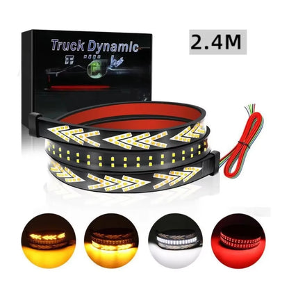 Car Rear Tail Brake Turn Signal Light 12V 24V Reverse Double Flash Warning Light LED Strip Arrow for Pickup Truck Jeep