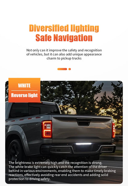 Car Rear Tail Brake Turn Signal Light 12V 24V Reverse Double Flash Warning Light LED Strip Arrow for Pickup Truck Jeep