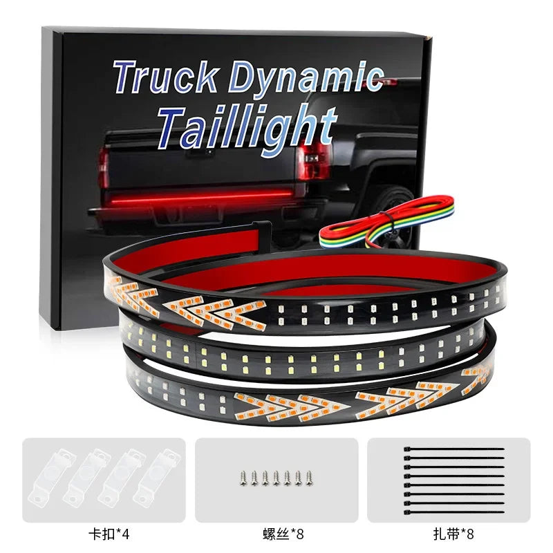 Car Rear Tail Brake Turn Signal Light 12V 24V Reverse Double Flash Warning Light LED Strip Arrow for Pickup Truck Jeep