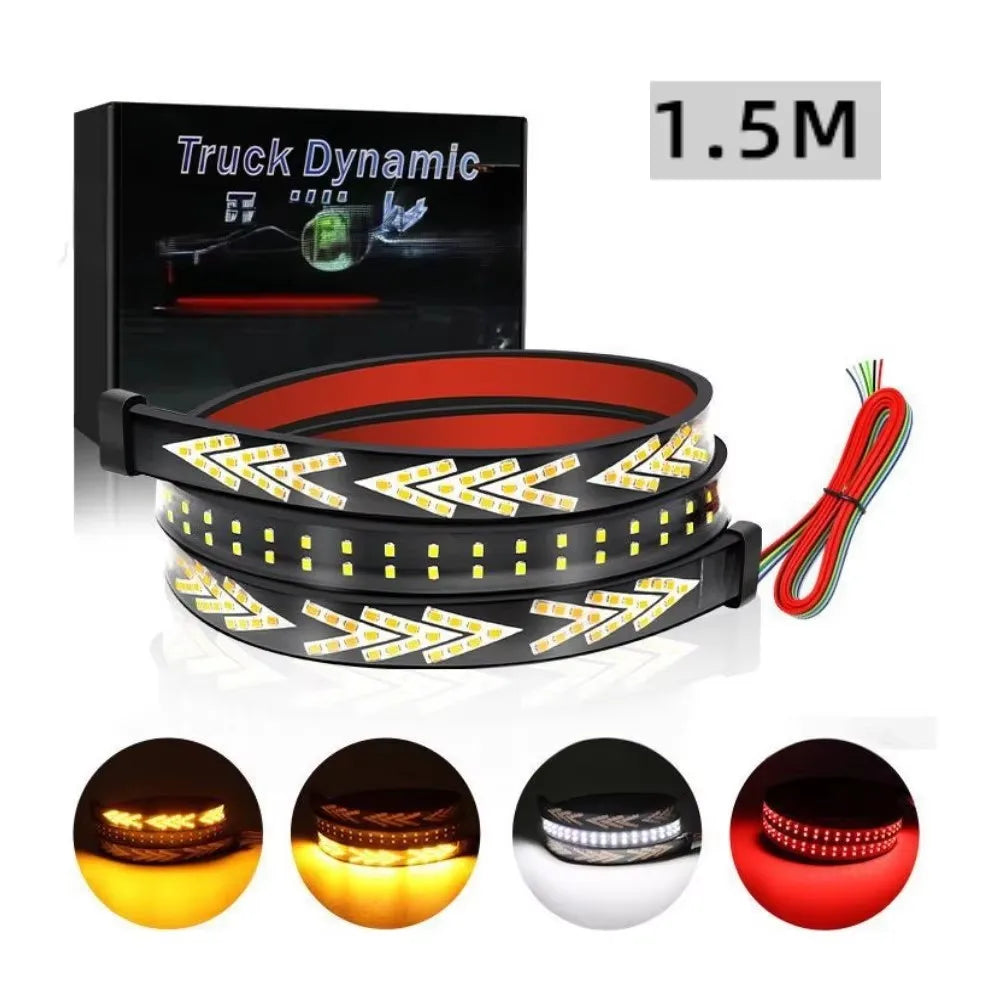 Car Rear Tail Brake Turn Signal Light 12V 24V Reverse Double Flash Warning Light LED Strip Arrow for Pickup Truck Jeep