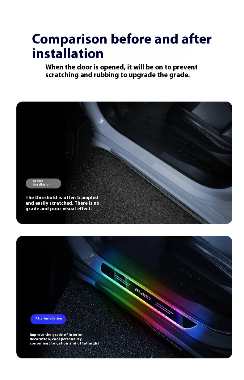 Car LED Wireless Threshold Light For Chery Exeed LX VX TXL RX Sterra ET PHEV‌ ET-I‌ ES TX Tiggo 3X 7PRO Auto Accessories
