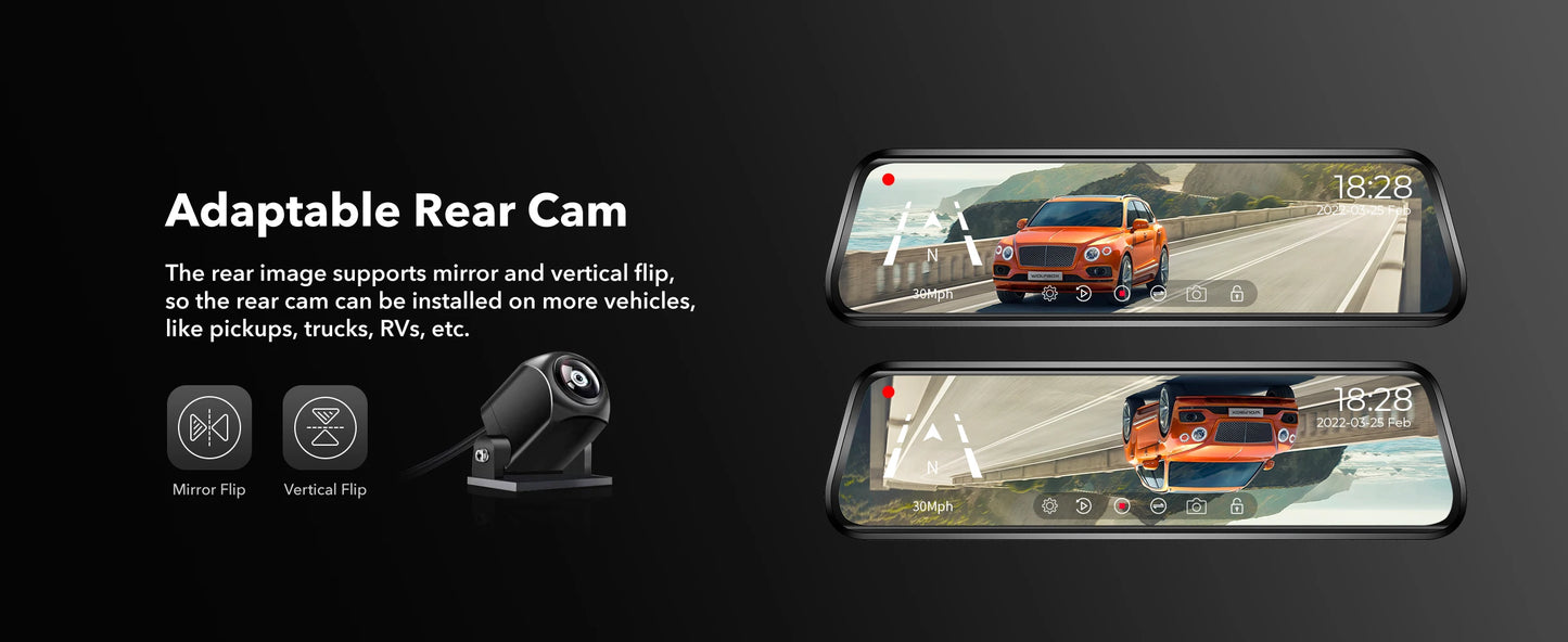 WOLFBOX G930 10 Inch Wifi 4K Dash Camera
